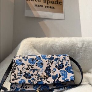 kate spade Blue and Cream Floral Crossbody